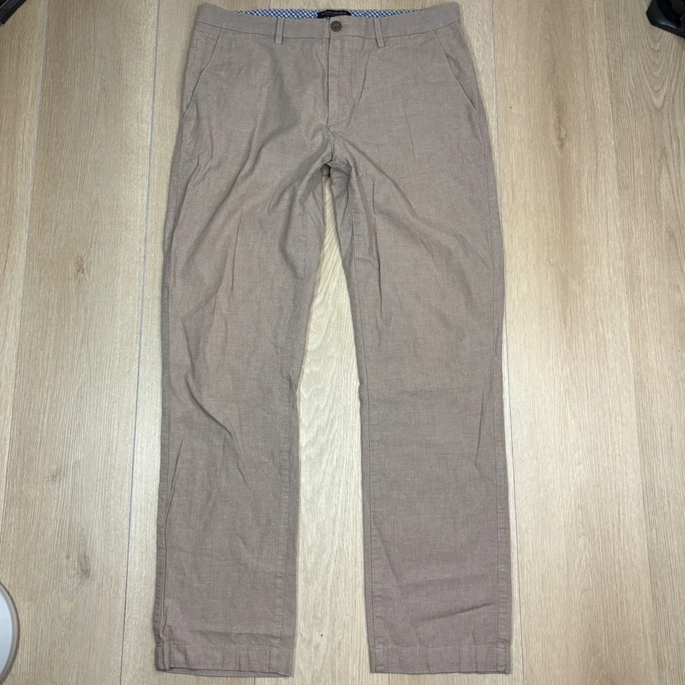 Banana Republic Kentfield Pant Mens 33x32 Tan Brown Cotton Straight Leg Chino